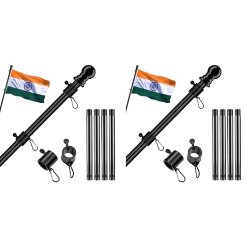 HASTHIP® 150CM Telescoping Metal Flag Pole Truck Mount Kit Stainless Steel Hitch Holder 360 Tangle-Free Rustproof Universal for Indian Independence Day 2 PCS HASTHIP® 150CM Telescoping Metal Flag Pole Truck Mount Kit Stainless Steel Hitch Holder 360 Tangle-Free Rustproof Universal for Indian Independence Day 2 PCS